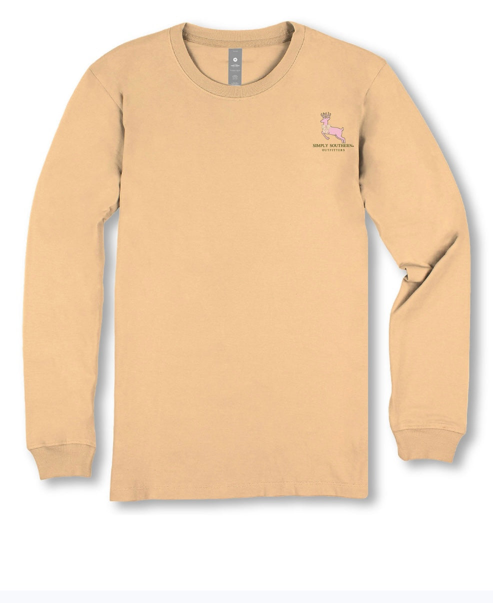 Camo LS deer tee