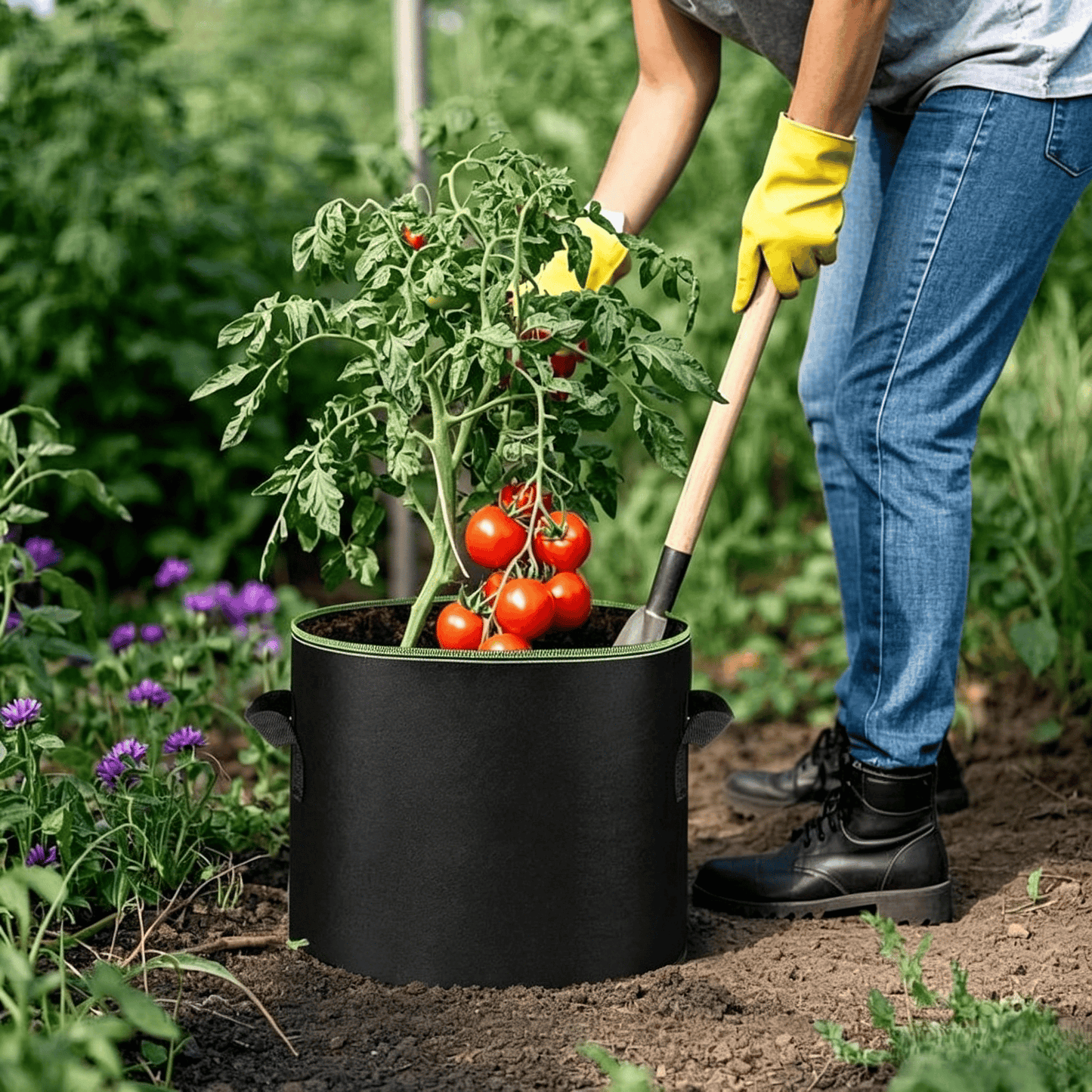 üå± 5-Pack 5 Gallon Grow Bags ‚Äì Heavy Duty Aeration Fabric Pots with Handles for Vegetables, Flowers & Fruits ü™¥