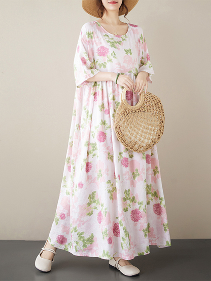Chic Women's Summer Floral Printed Smock Dress | Eva Trends
