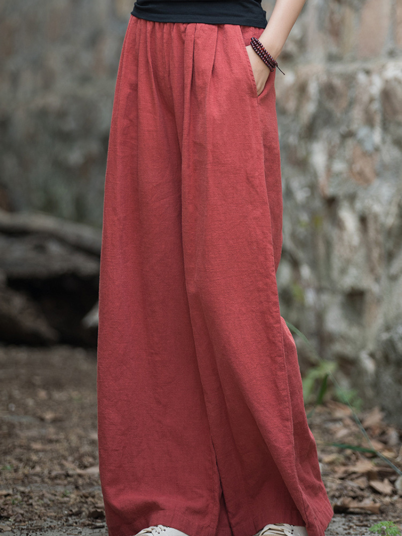 Women's Casual Summer Artistic Retro Wide-leg Loose Bottom