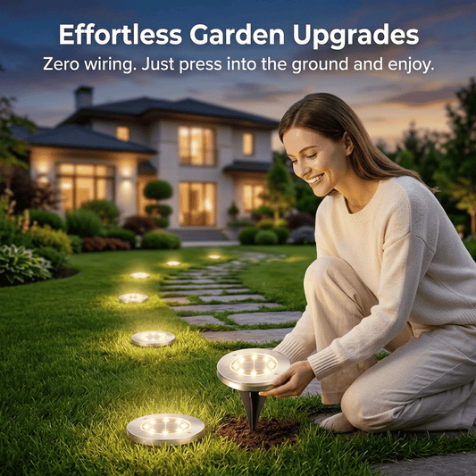 ‚òÄÔ∏è Solar Powered 8-LED Ground Lights | Outdoor Pathway Lighting