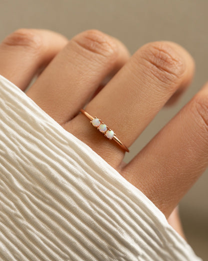3 Stone Opal Ring