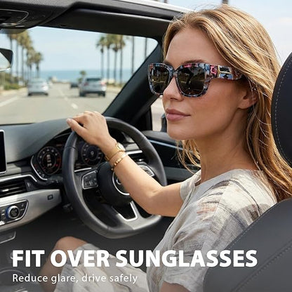 üï∂Ô∏è Polarized Fit Over Sunglasses for Women ‚Äì UV400 Protection Floral Frame Wear Over Prescription Glasses
