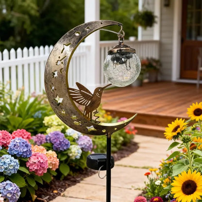 üåô‚ú®Hummingbird Moon Solar Garden Stake Light