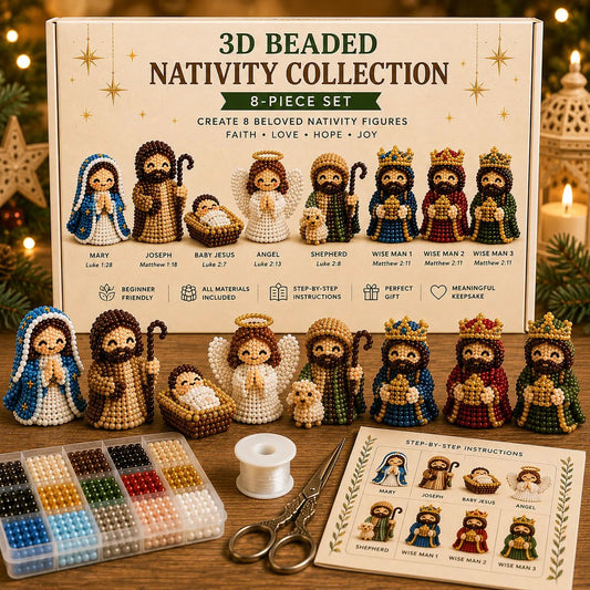 ‚úùÔ∏è3D Beaded Nativity Collection DIY Kit ‚Äì Handmade Christmas Faith Craft Set (8-Piece Set)