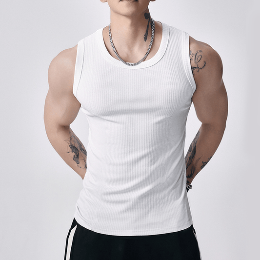 üî•Men's  Wide Strap Ribbed Tank Top