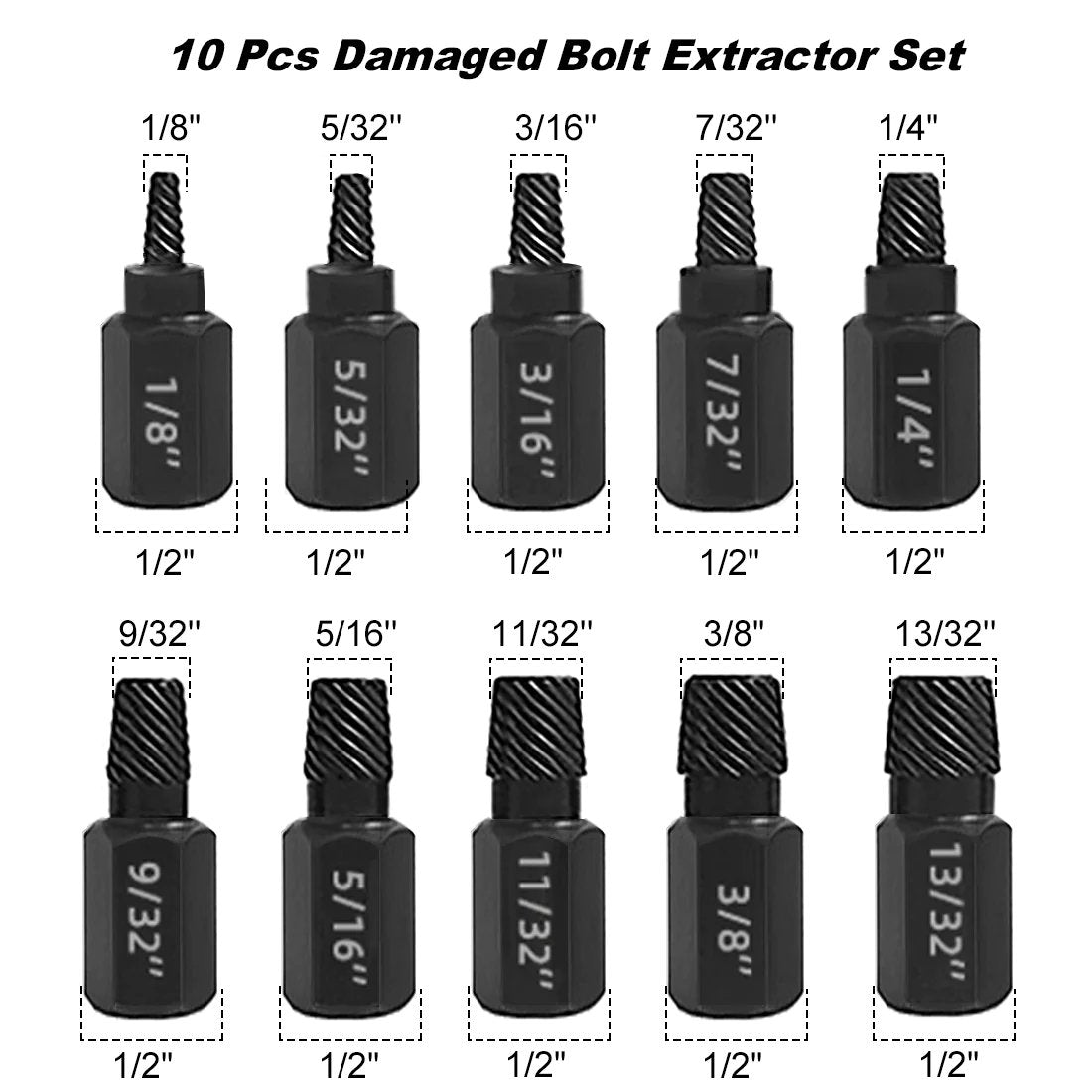 Dailyardtool¬Æ Broken Head Bolt Screw Cap Extractor Broken Head Screw Hexagon Socket Bolt Removal Tool