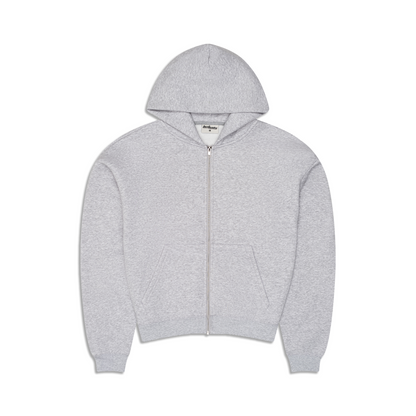 350 GSM 'Heather Grey' Zip-Up Hoodie