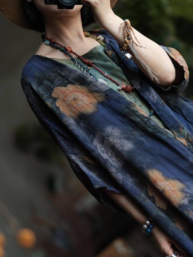 Stylish Women's Printed Loose Cardigan | Eva Trends