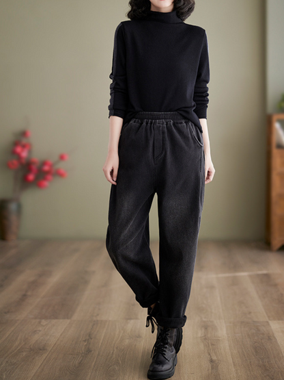 Women's Everyday Wear Stylish & Comfy Black Pocket Style Bottom