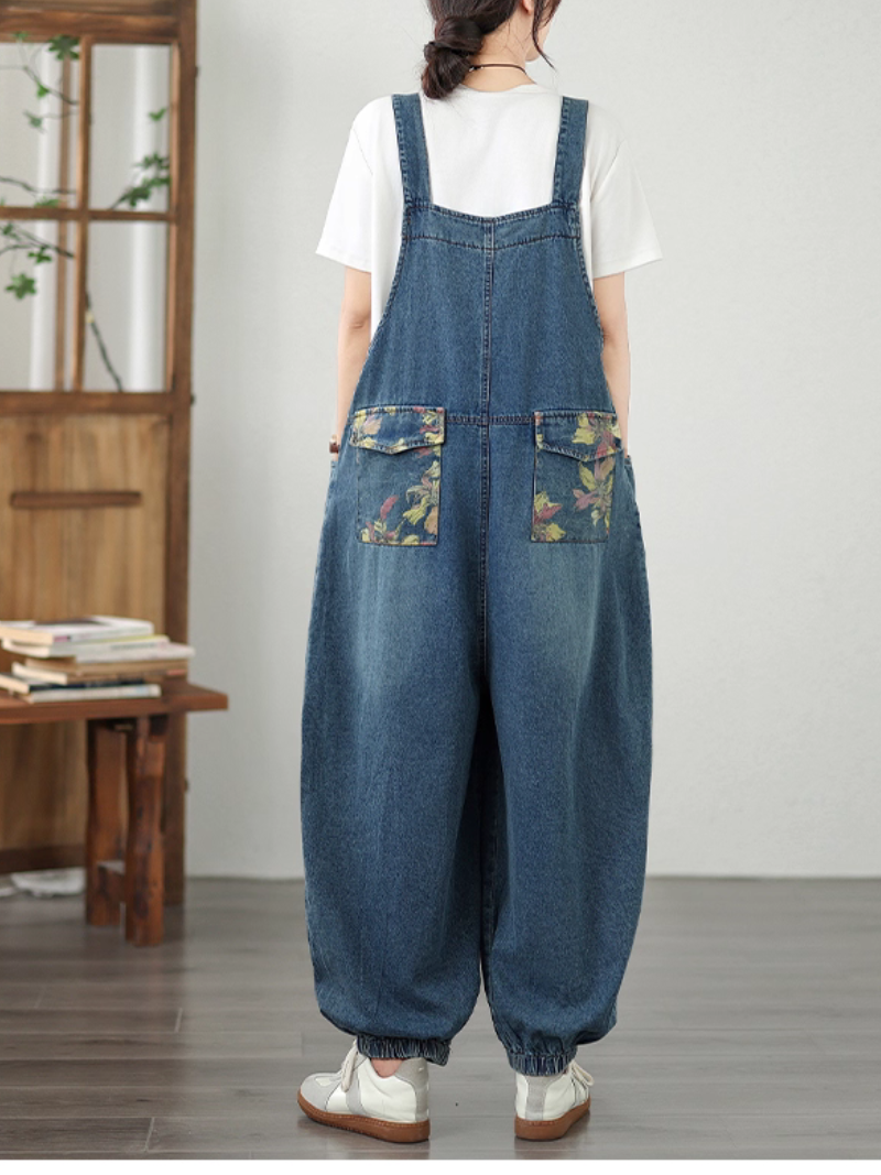 Relaxed Women's Summer Loose Printed Dungarees | EvaTrends