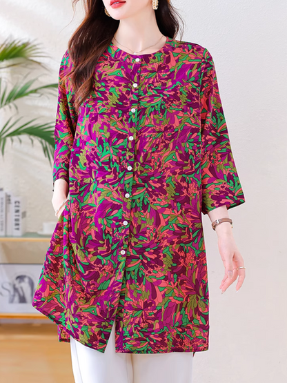 Women's Summer& Spring Stylish Floral Loose Top