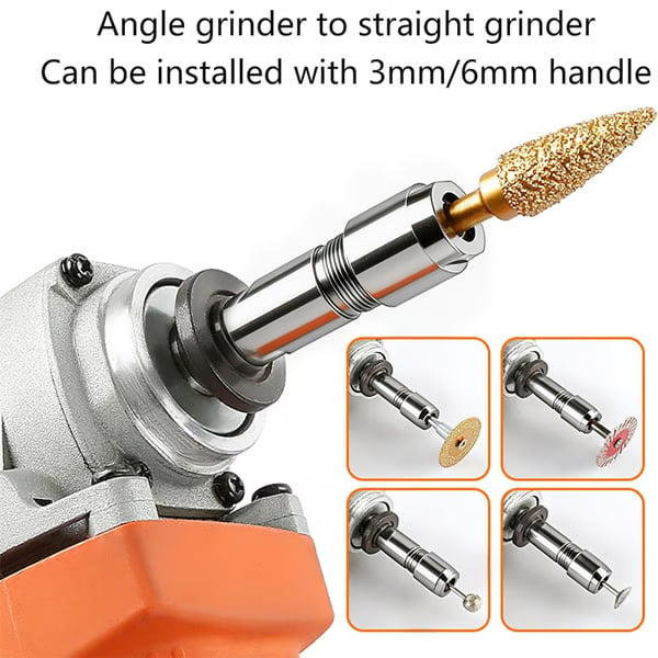 ‚öôÔ∏èAngle Grinder Conversion Kit üîß 3mm/6mm Dual Collet ‚Äì Universal Straight Grinder Adapter for Carving & Polishing