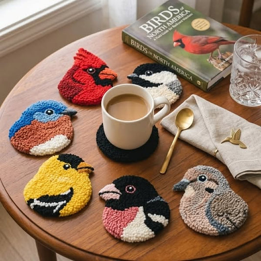 üßµBeginner-Friendlyüê¶DIY Bird Coasters Punch Needle Kit
