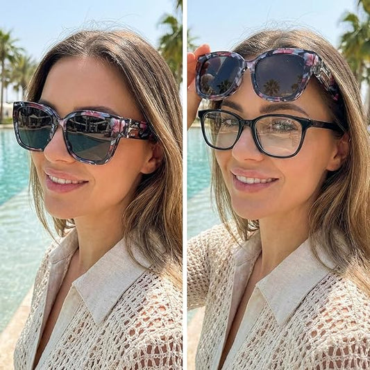 üï∂Ô∏è Polarized Fit Over Sunglasses for Women ‚Äì UV400 Protection Floral Frame Wear Over Prescription Glasses