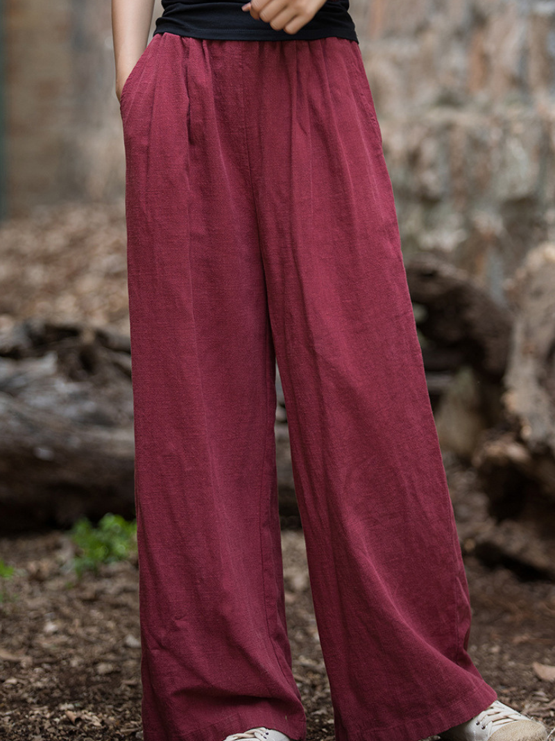 Women's Casual Summer Artistic Retro Wide-leg Loose Bottom