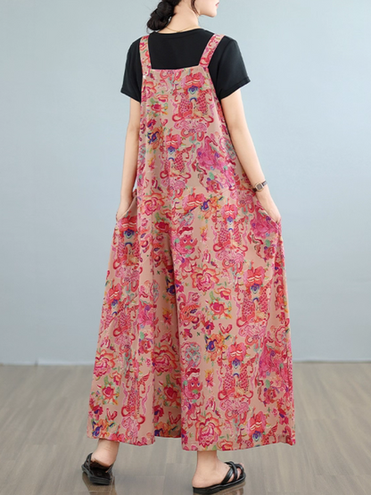 Breezy Floral Printed Loose Overalls for Women | Eva Trends