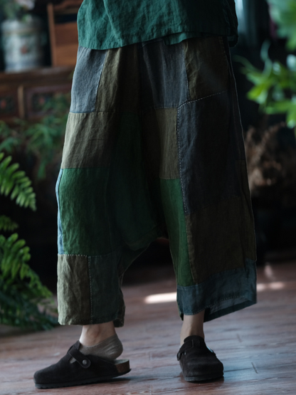 Women' s Summer Trendy Casual Retro Patchwork Loose Bottom
