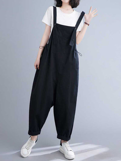 Plain Cotton Salopette Dress - Comfort & Style | Eva Trends