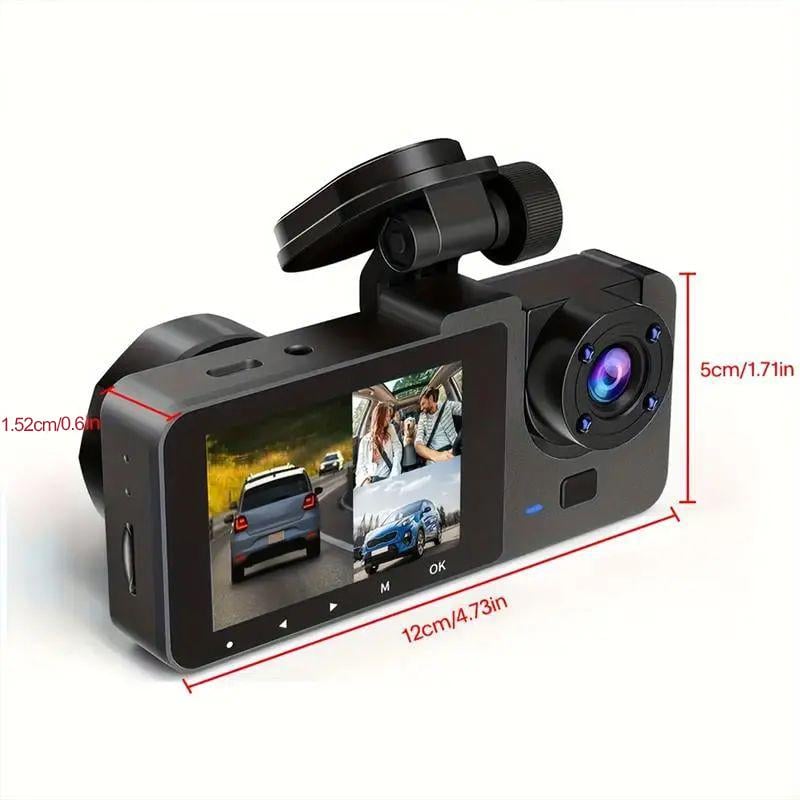 Dailyardtool¬Æ HD 1080P Dashcam with Three Lenses, Loop Recording and 3.5-inch IPS Screen