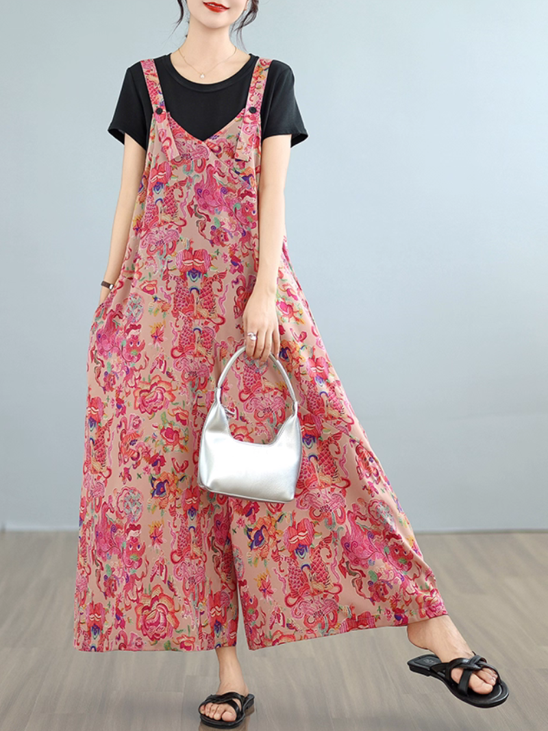 Breezy Floral Printed Loose Overalls for Women | Eva Trends