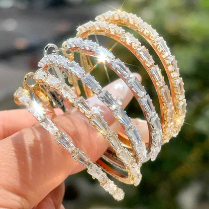 üíé ‚ú® Women's Sparkling CZ Hoop Earrings ‚Äì Micro-Paved, Lightweight Copper & Bold Design ‚Äì Elegant, Versatile & Perfect Gift üí´