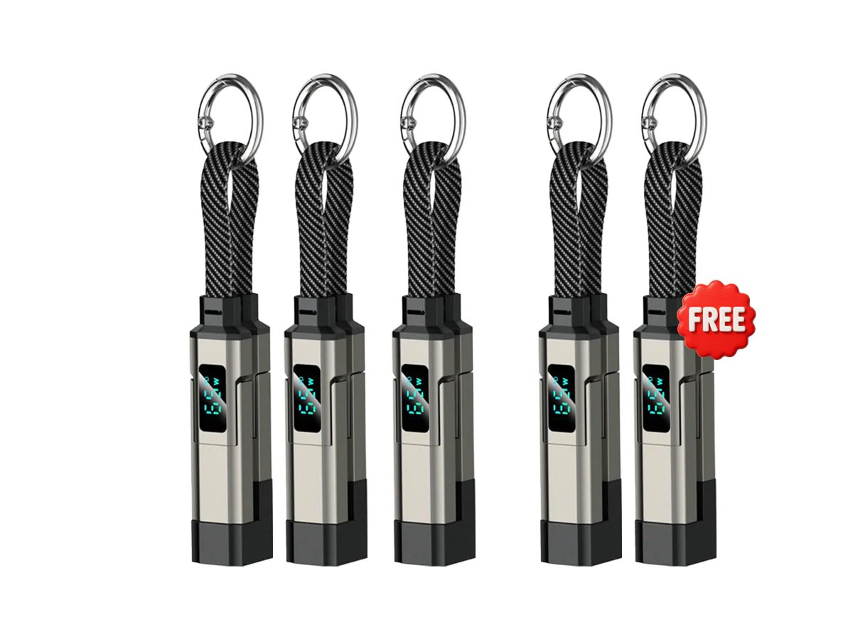 üî•Limited Time SALE 40% OFFüî•4-in-1 Digital Display Keychain Charging Cable