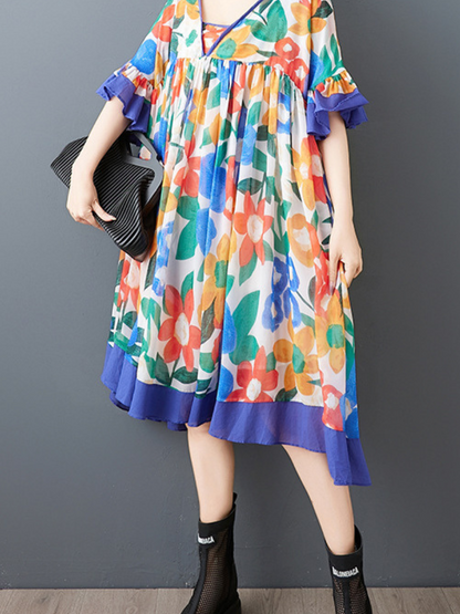 Stylish Summer Floral Midi Dress for Women | Eva Trends