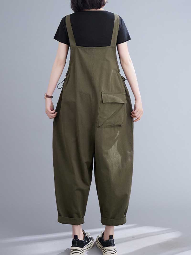 Plain Cotton Salopette Dress - Comfort & Style | Eva Trends