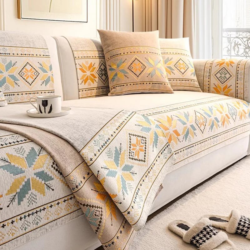üå∏ Non-Slip Bohemian Chenille Sofa Cushion Cover ‚Äì Soft, boho pattern & machine washable ‚Äì Non-slip backing, fits most sofas ‚Äì perfect for cozy home decor or pet-friendly spaces üêæ