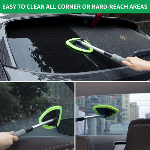 üî•Microfiber Car Windshield Cleaning Tool with Extendable Handle