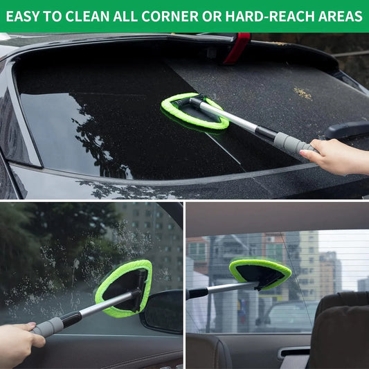 üî•Microfiber Car Windshield Cleaning Tool with Extendable Handle