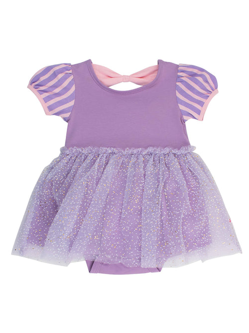 Baby Girls Tower Princess Short Sleeve Bow Twirl Romper