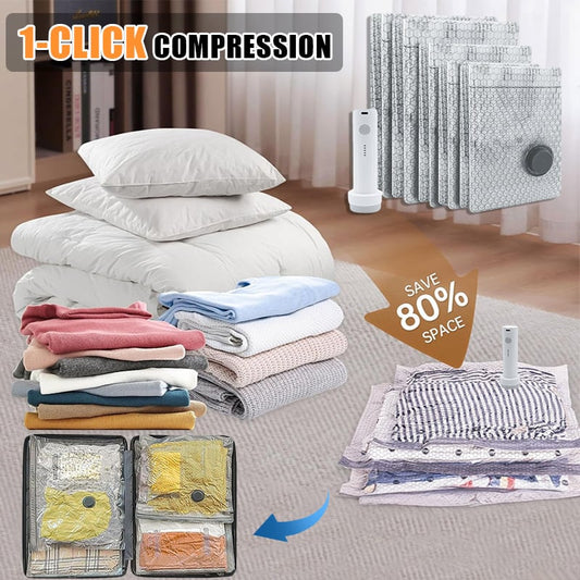 üéÅ Cordless Travel Vacuum Storage Compression Bag Set