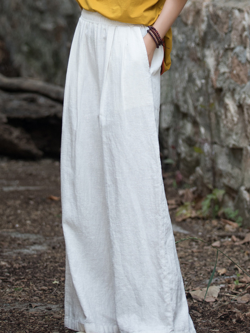 Women's Casual Summer Artistic Retro Wide-leg Loose Bottom