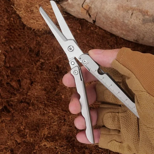‚úÇÔ∏è 2-in-1 Foldable EDC Scissors with Built-In Ruler