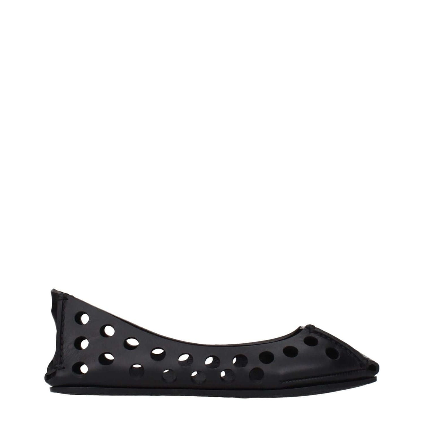 Alaïa Black Leather Ballet Flats