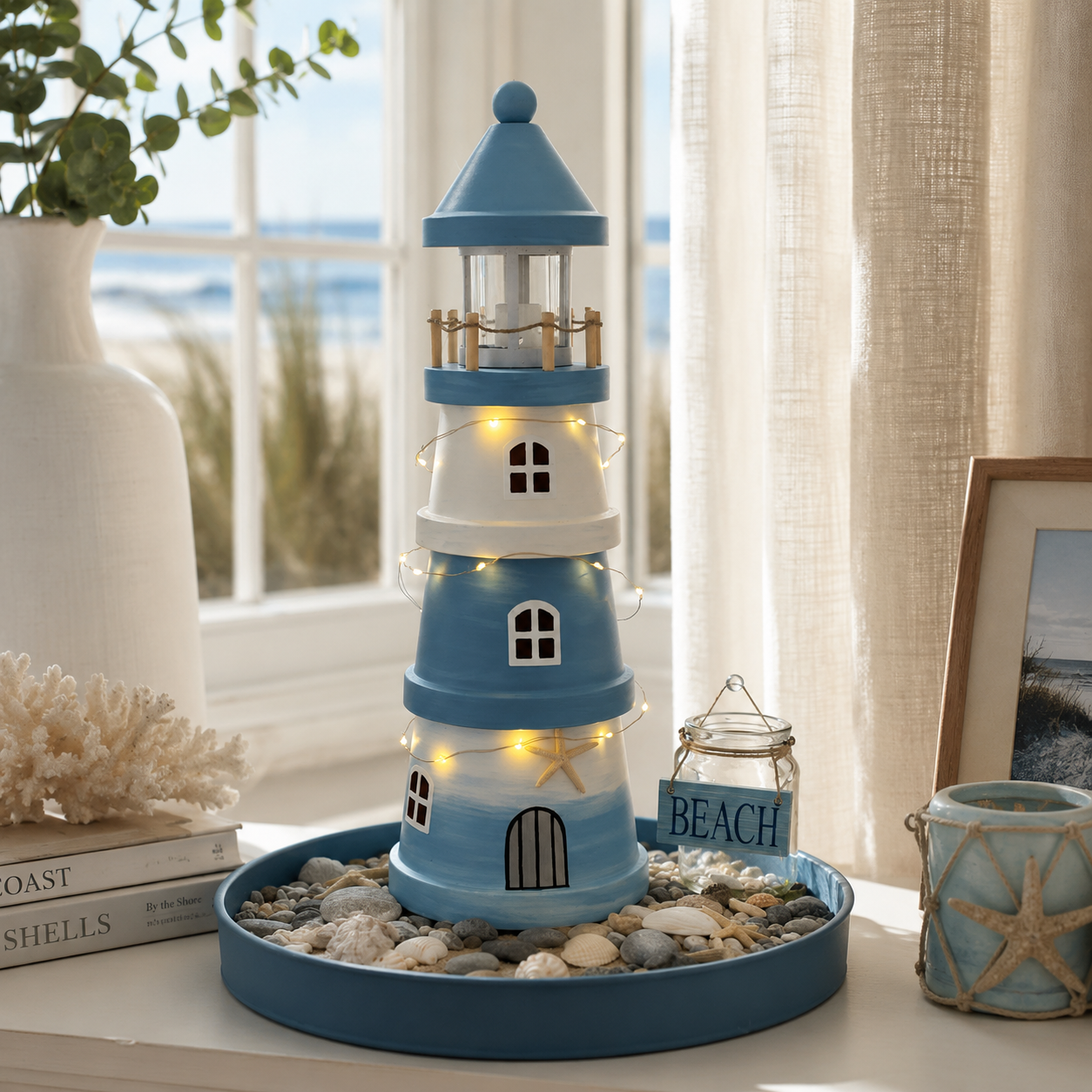 üåäLighted Coastal Lighthouse Tabletop Decor