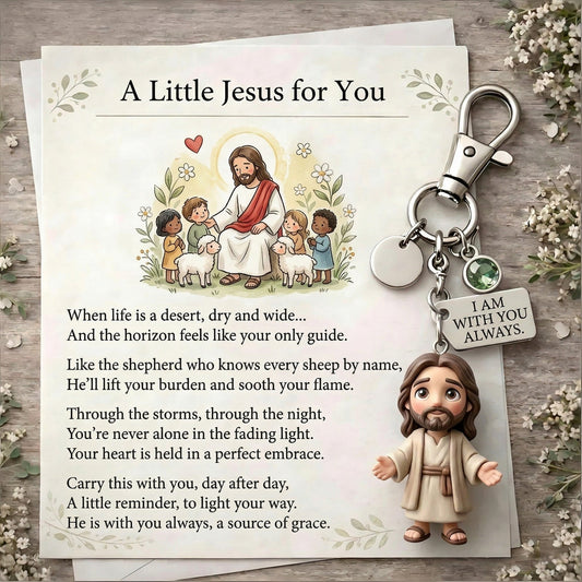 "A Little Jesus for You" - Comforting Pocket Reminder Keychain & Poem Card Gift Set üåüüôè