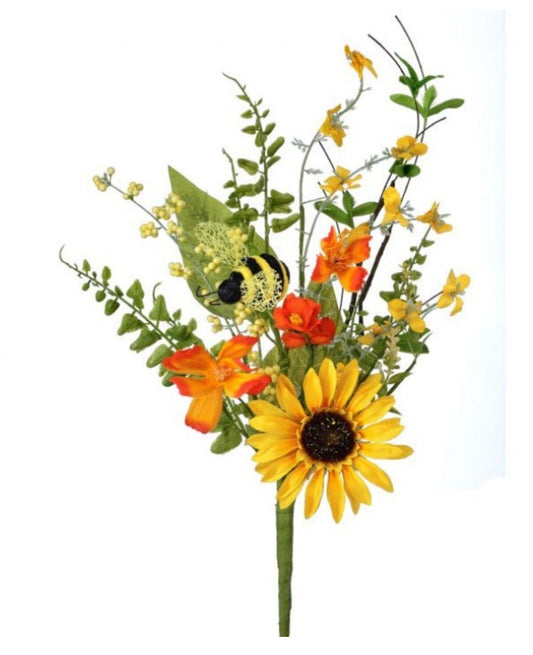 18” sunflower and bee pick