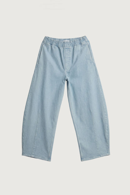 ELASTIC WAIST BARREL LEG PANT