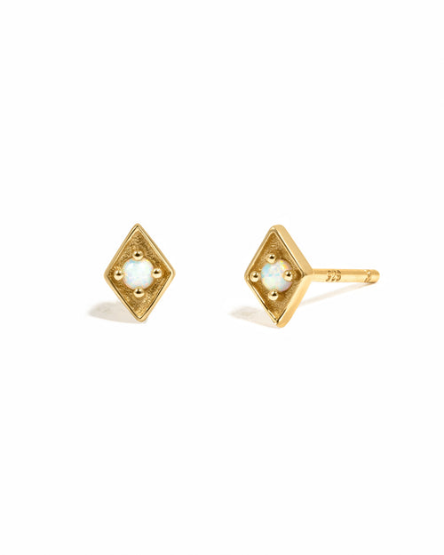 Kite Shaped Opal Studs