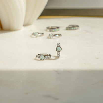 Solitaire CZ Opal Huggies