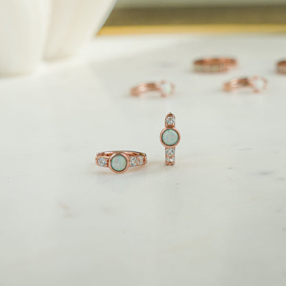 Solitaire CZ Opal Huggies