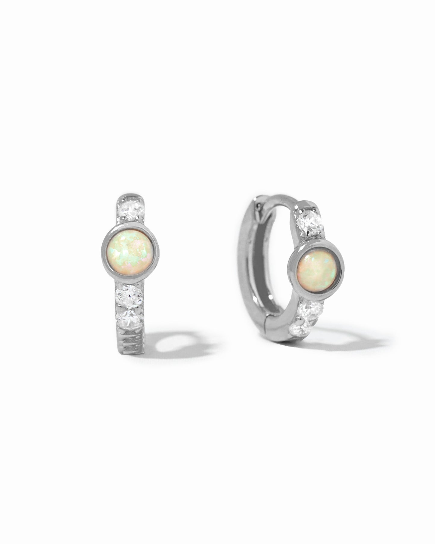 Solitaire CZ Opal Huggies