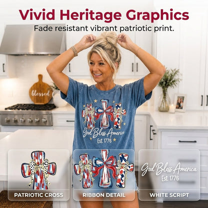 ‚≠ê God Bless America Women T-Shirt - Vintage 250th Anniversary USA Gift TeeüéÜ