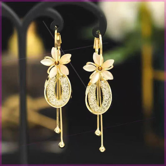 ‚ú®üå∏Elegant Flower Tassel Dangle Earrings