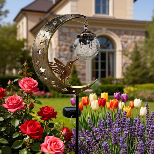 üåô‚ú®Hummingbird Moon Solar Garden Stake Light
