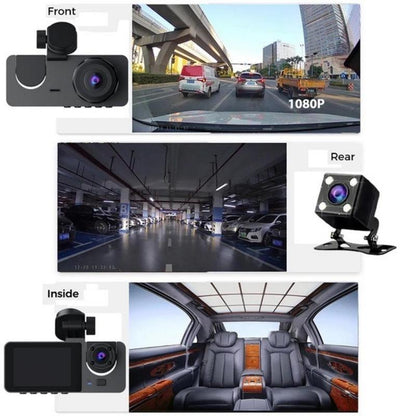 Dailyardtool¬Æ HD 1080P Dashcam with Three Lenses, Loop Recording and 3.5-inch IPS Screen