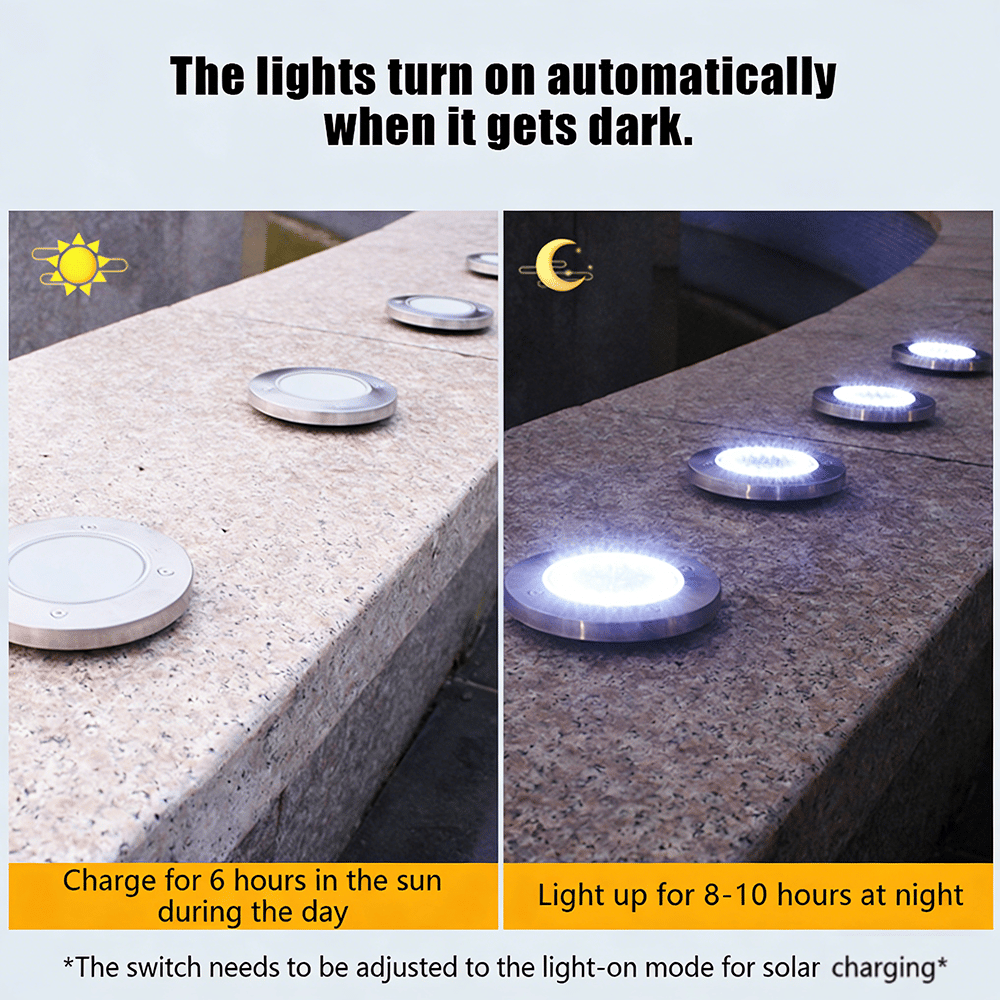 ‚òÄÔ∏è Solar Powered 8-LED Ground Lights | Outdoor Pathway Lighting